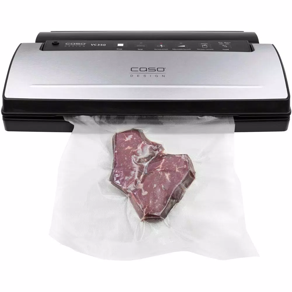 Caso Design VC 350 Food Vacuum Sealer All-in-One System - Brushed Stainless & Black