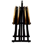 Oriental Furniture 4-Pack Rosewood Folding TV Trays with Antique Gold Bamboo & Butterfly Motif thumbnail 2