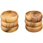 Acaciaware 6-Piece Handcrafted Acacia Wood Round Dip and Nut Bowl Set, 4 in. thumbnail 1