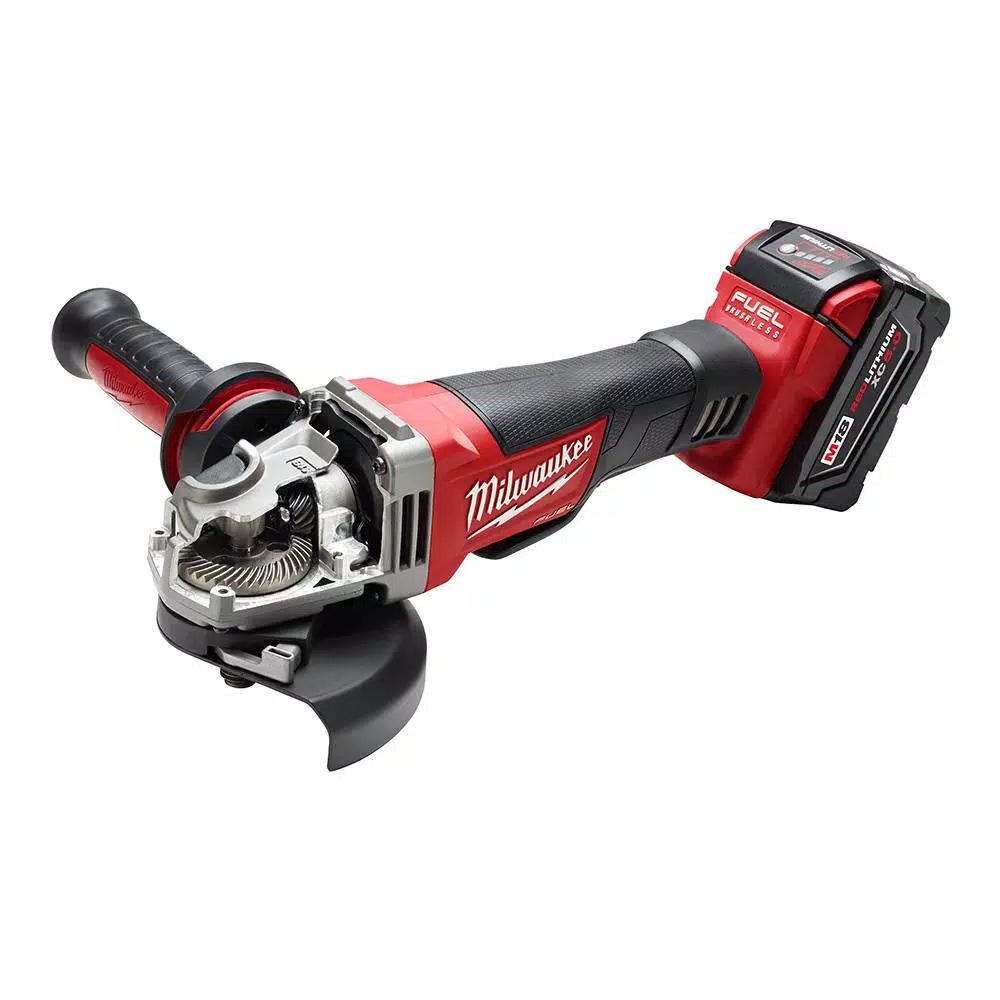 Milwaukee M18 FUEL 4-1/2 in. / 5 in. Brushless Angle Grinder Kit with 2 REDLITHIUM XC 5.0 Batteries & Charger