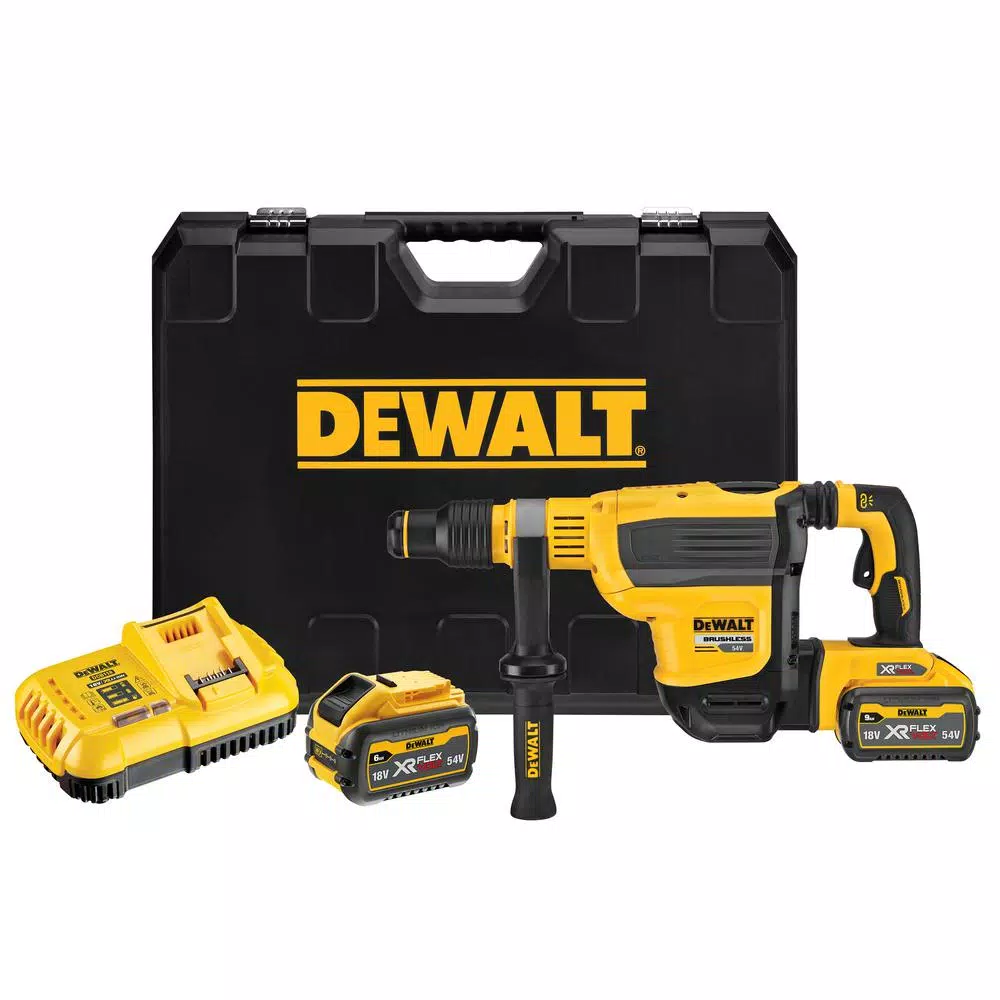 DEWALT 60V MAX FLEXVOLT Cordless Brushless 1-3/4 in. SDS MAX Rotary Hammer Kit with (2) 9.0 Ah Batteries