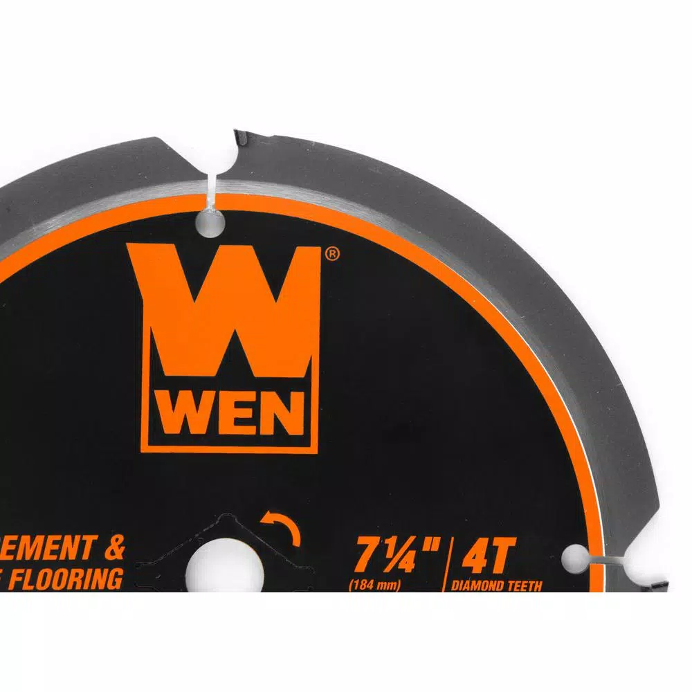 WEN 7-1/4 in. 4-Tooth PCD Diamond-Tipped Circular Saw Blade for Fiber Cement and Laminate Flooring