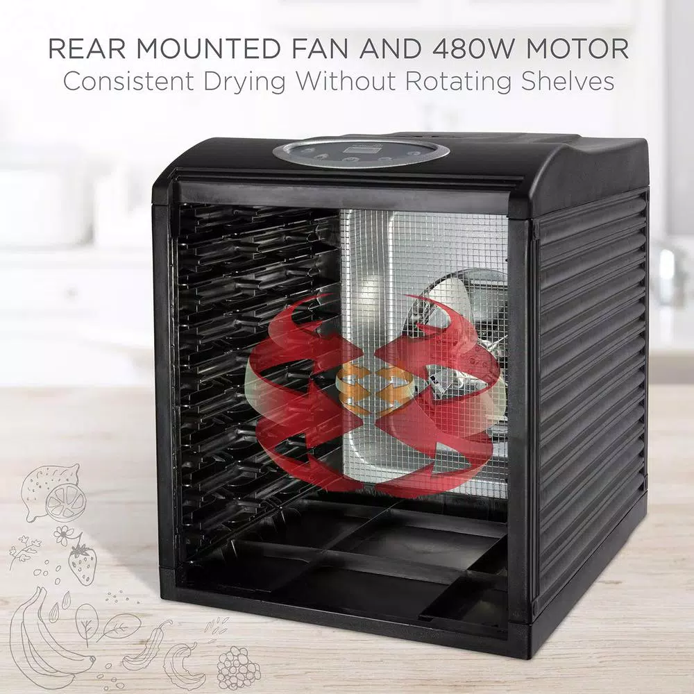 Ivation 9-Tray Electric Food Dehydrator with Digital Timer & Temperature Control, 600W