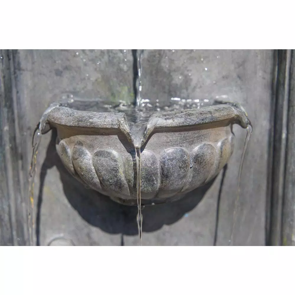 Kenroy Home Royal Resin Wall Fountain with Lion Head Design and LED Light, Zinc Finish