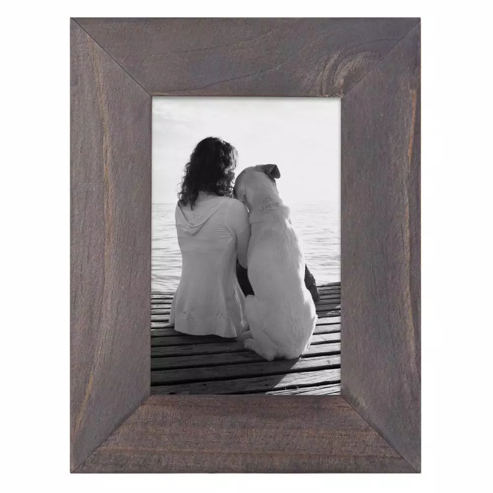 DesignOvation Museum 4x6 Gray Wood Picture Frame Set, Pack of 4