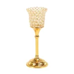 LITTON LANE Gold Aluminum Candle Holders with Bead Accents, Set of 3 thumbnail 4
