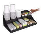 Mind Reader Black Coffee Condiment and Snack Organizer Station with Lazy Susan thumbnail 3