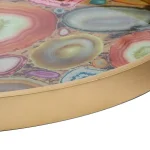 Benjara Contemporary Gold Glass and Wood Decorative Serving Tray thumbnail 5