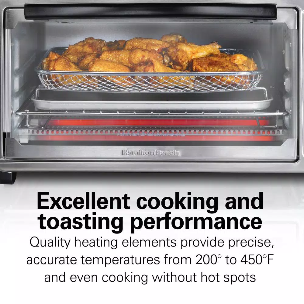 Hamilton Beach Sure-Crisp 1440W 6-Slice Air Fryer Toaster Oven, Stainless Steel