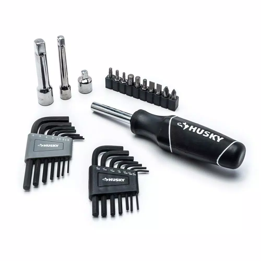 Husky 119-Piece Mechanics Tool Set with 1/4 in. and 3/8 in. Drive Ratchets