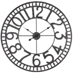 Utopia Alley Manhattan Industrial 32" Oversized Wall Clock, Analog Quartz, Black Metal thumbnail 1