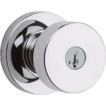 Kwikset Pismo Polished Chrome Round Exterior Entry Door Knob with SmartKey Security thumbnail 1