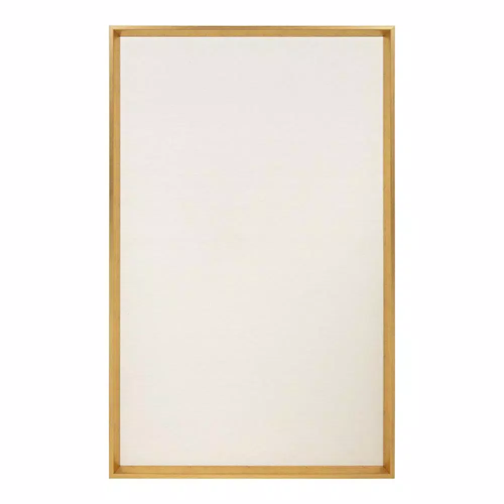 Kate and Laurel Calter Gold Framed Linen Fabric Pinboard Memo Board, White