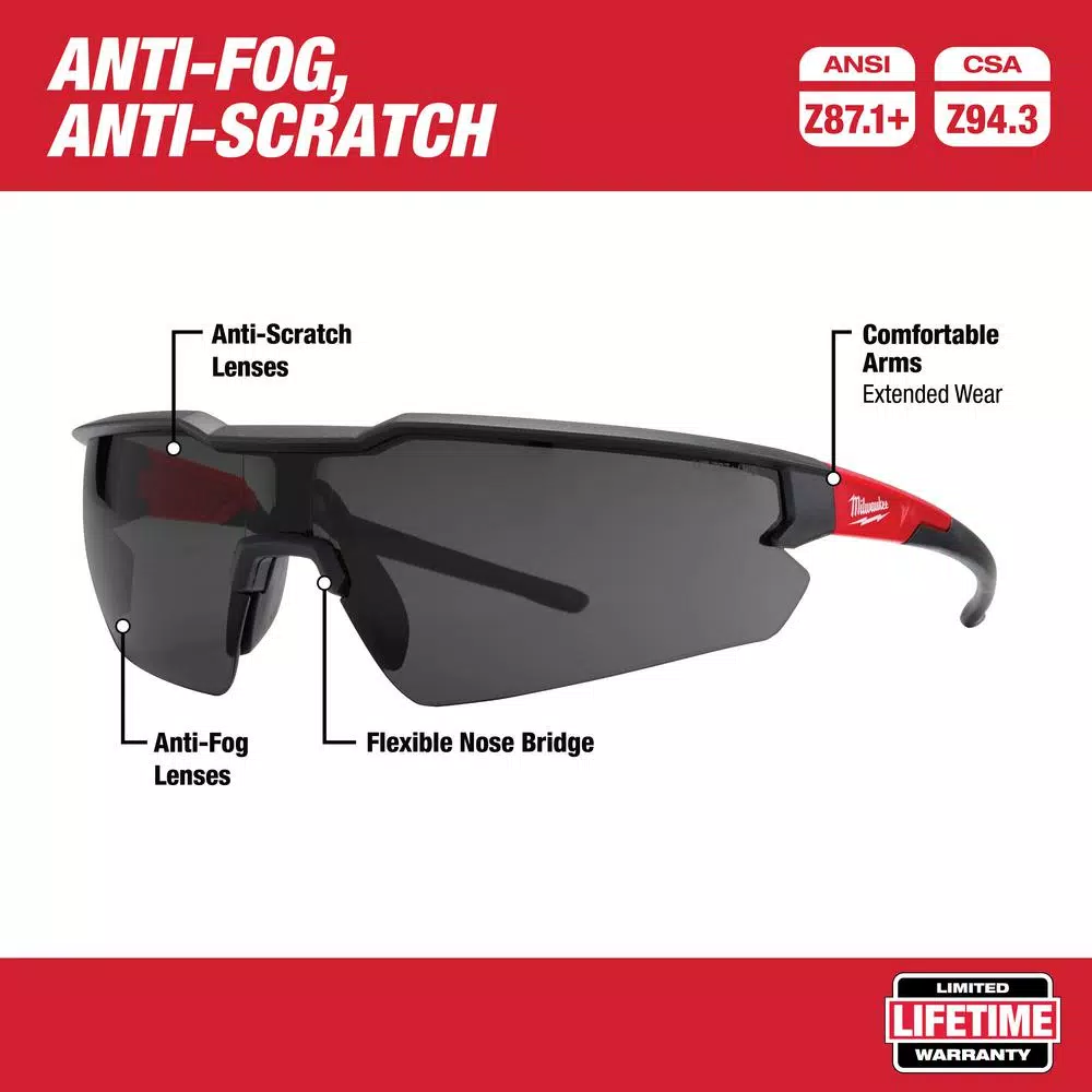 Milwaukee Safety Glasses with Clear and Tinted Lenses, 2-Pack