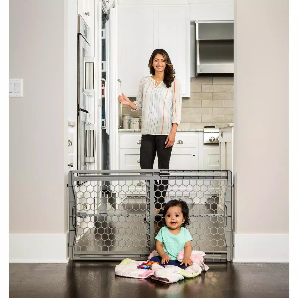 Regalo Expandable Plastic Pressure Mount Baby Gate, 23 in. Tall, Fits 28-42 in. Openings