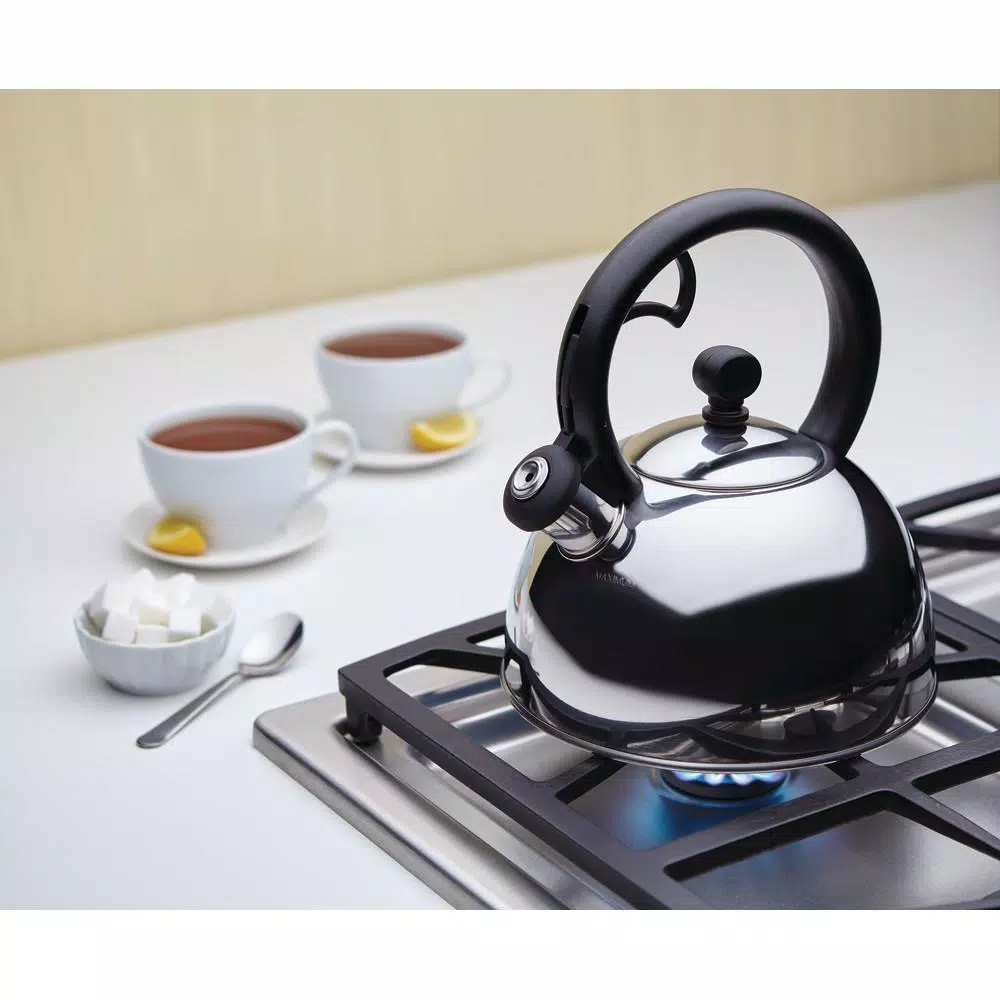 Farberware Sonoma 2-Quart Stainless Steel Whistling Tea Kettle, Silver