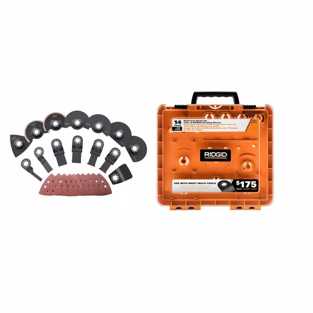RIDGID JobMax 14-Piece Oscillating Multi-Tool Blade Accessory Kit