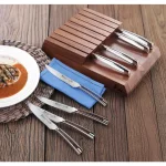 Cangshan N1 Series 5 in. Steak Knife Set with Acacia Wood Block, 9-Piece Set thumbnail 4