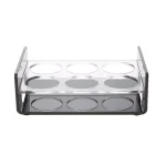 Mind Reader Black Acrylic 6-Slot Cup Holder Serving Tray with Cutout Handles thumbnail 3