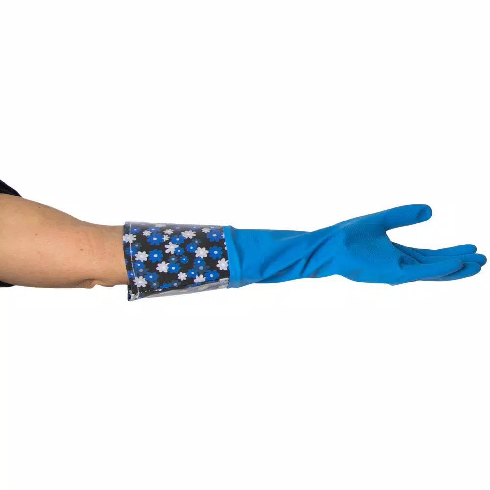Krumbs Kitchen Rubber Cleaning Gloves, Non-Slip Scalloped Grip, One Size Fits All