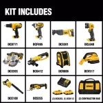 DEWALT 20V MAX Cordless Combo Kit (10-Tool) with (2) 2.0 Ah Batteries, Charger & Bags thumbnail 2