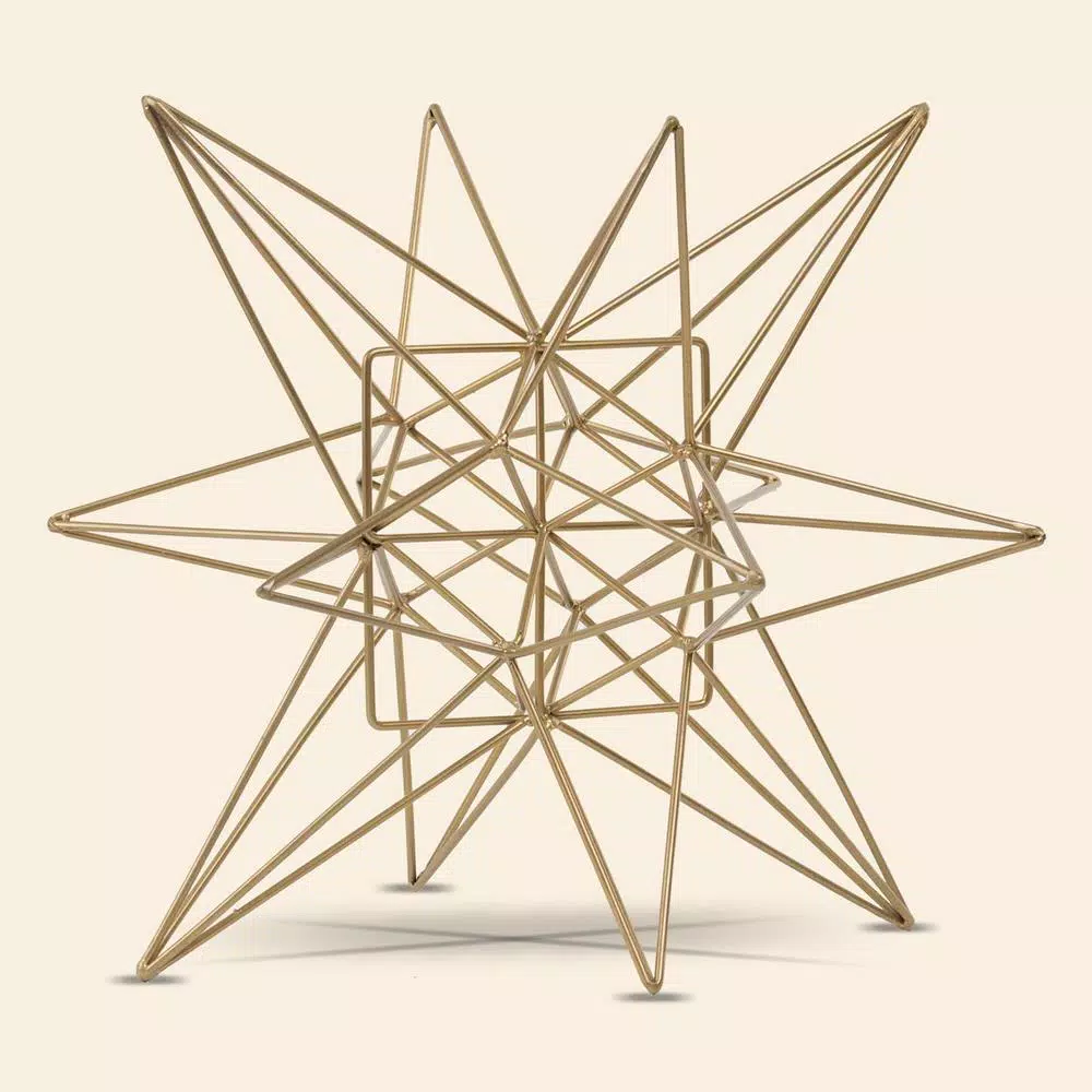 Crystal Art Gallery Gold Painted Metal Star Large Figurine - Modern Geometric Home Decor