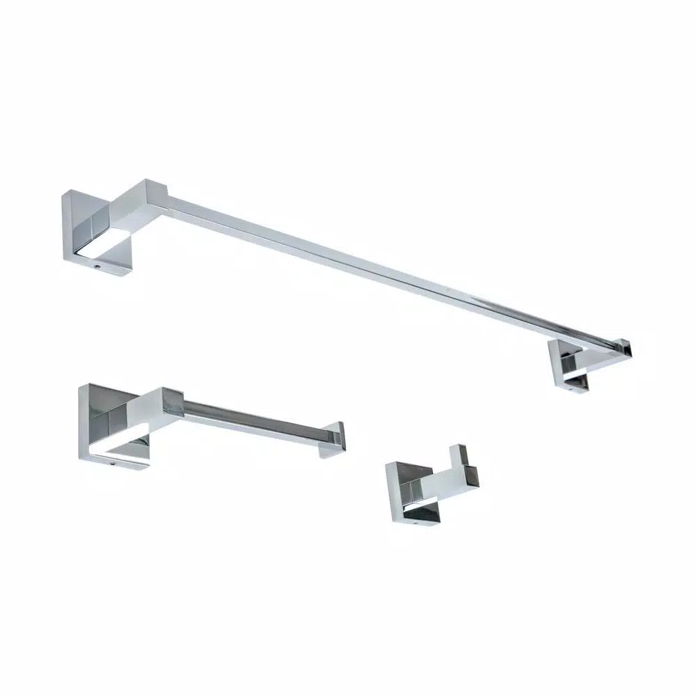 Italia Capri 3-Piece Polished Chrome Bathroom Hardware Set