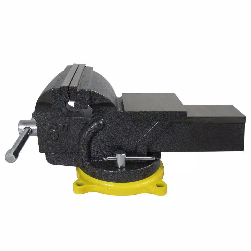 OLYMPIA 6 in. Single-Handed Operation Bench Vise with Swivel Base
