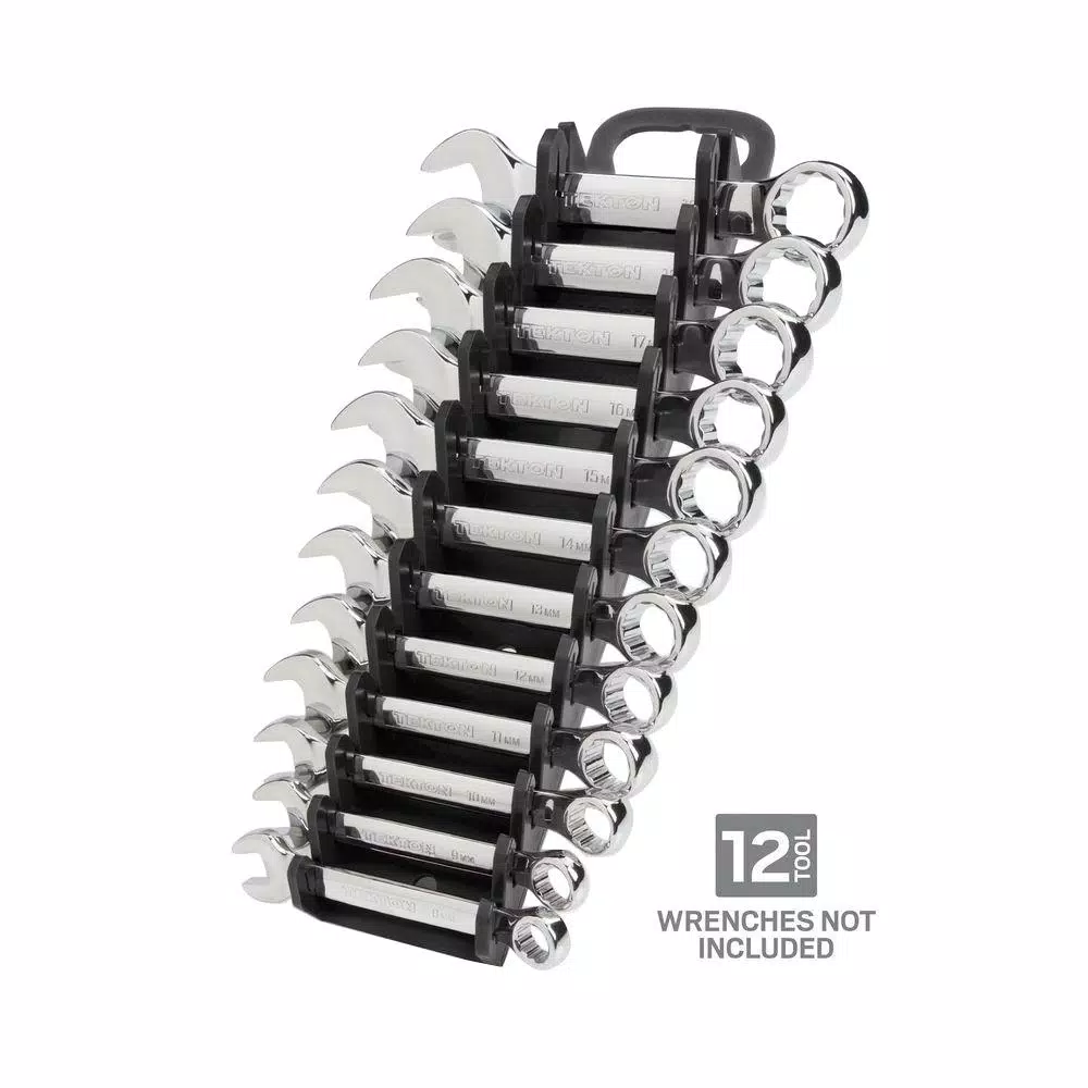 TEKTON 12-Tool Store-and-Go Stubby Wrench Rack Keeper, Black