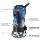 Bosch GKF125CEPK Colt 1.25 HP Variable Speed Palm Router Combo Kit with LED Lighting thumbnail 2