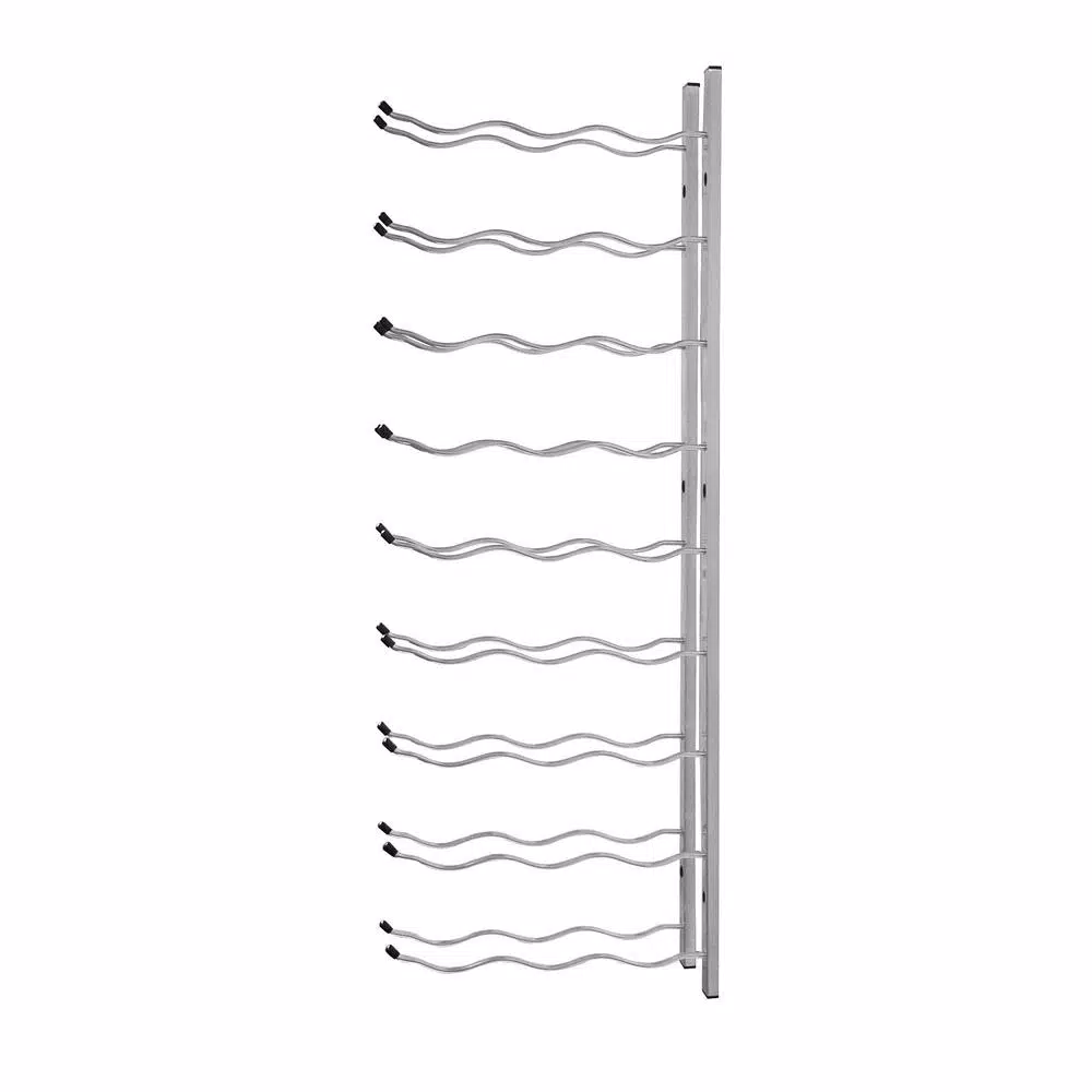 Epicureanist 27-Bottle Metal Wall-Mounted Wine Rack - Nickel Finish