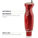 Ovente 300W Immersion Blender, 2-Speed Handheld Stick Mixer with Stainless Steel Blades, Red (HS560R) thumbnail 4