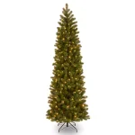 National Tree Company 9 ft. Downswept Douglas Pencil Slim Fir Artificial Christmas Tree with 500 Clear Lights thumbnail 1