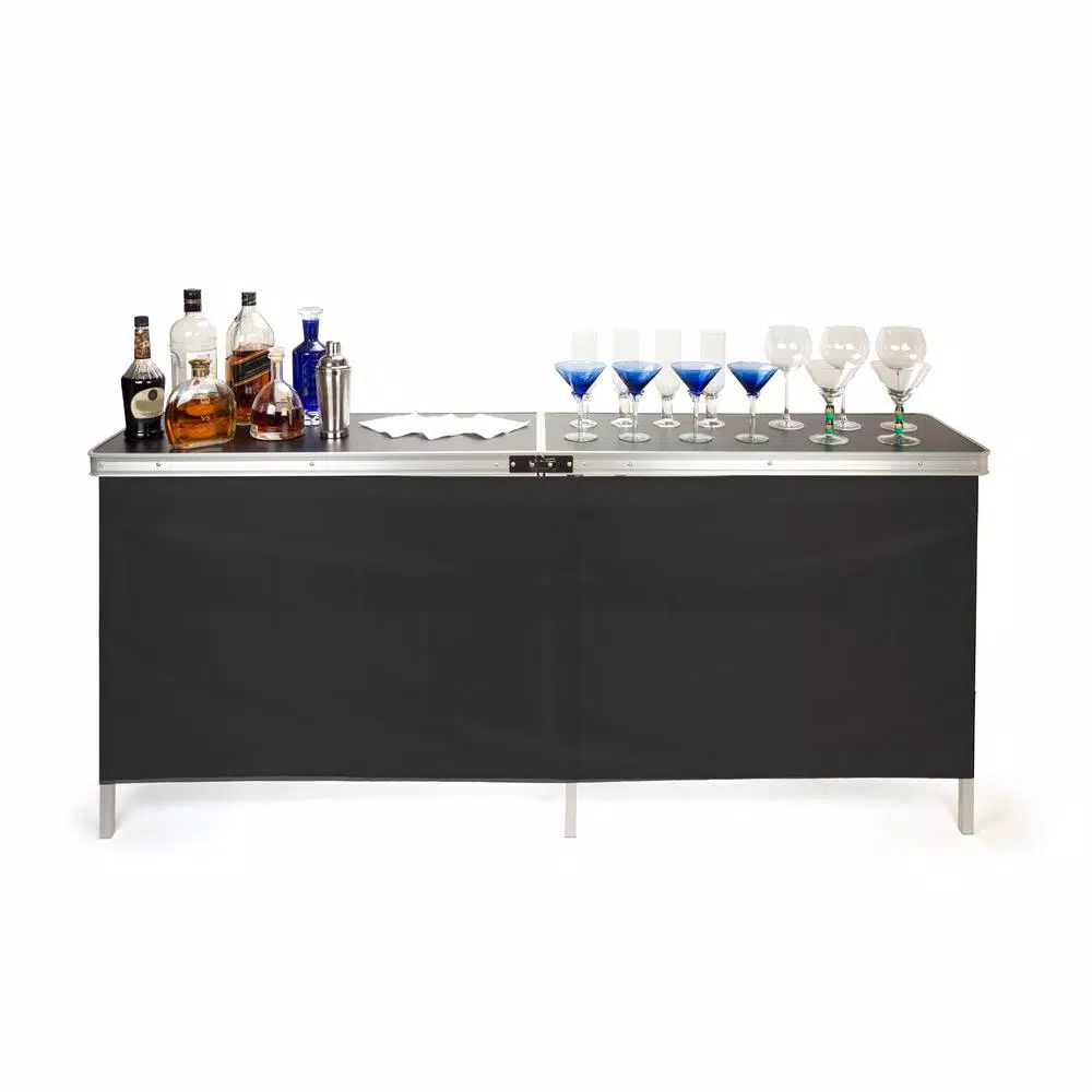 Trademark Innovations Portable Bar Table with 2 Skirts and Carrying Case