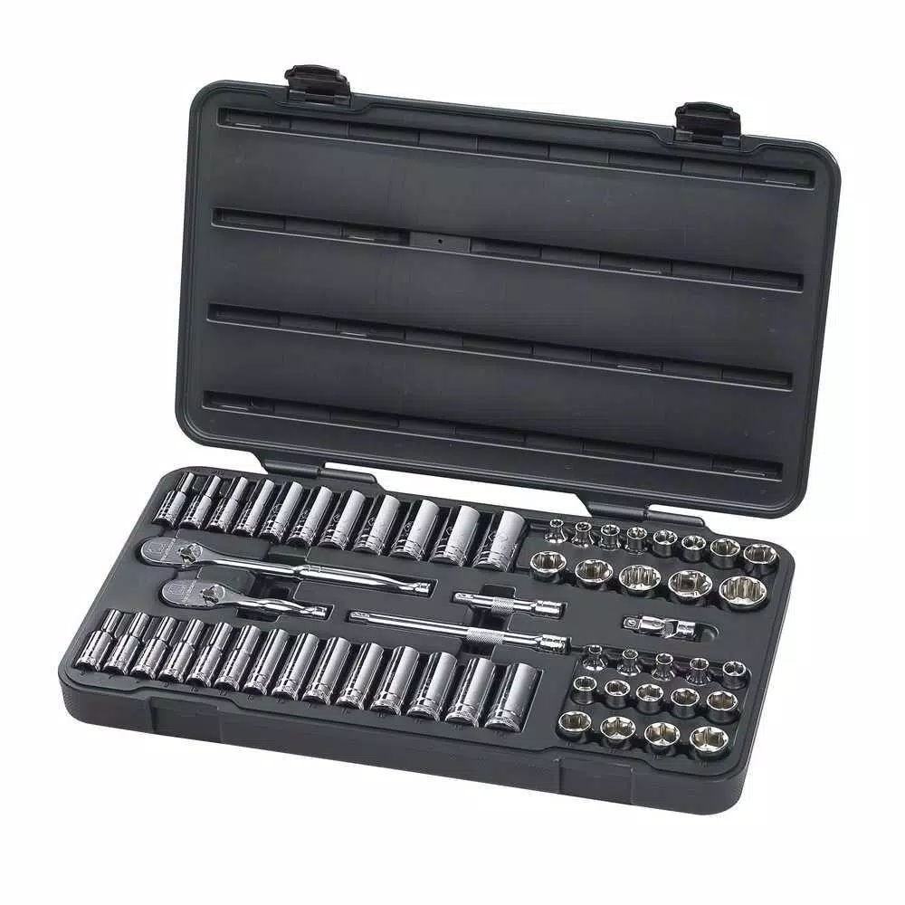 GEARWRENCH 57-Piece 3/8 in. Drive 6-Point SAE/Metric Ratchet and Socket Set