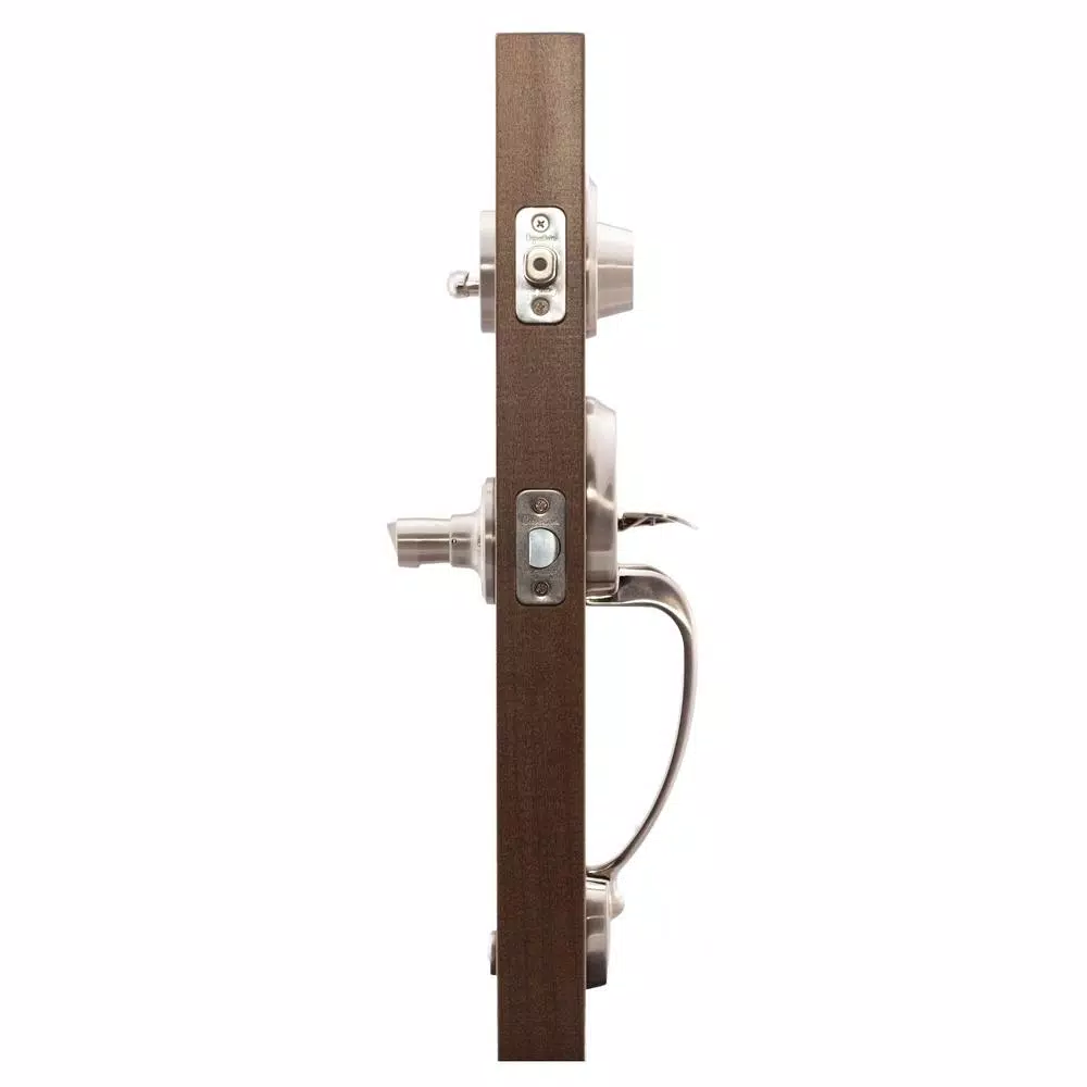Copper Creek Colonial Handleset with Waverly Lever Trim, Satin Stainless Steel