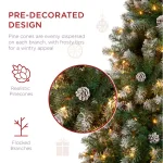 Best Choice Products 9 ft. Pre-Lit Flocked Artificial Christmas Tree with 850 Warm White Lights and Pinecones thumbnail 3