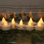 LUMABASE Amber Floating LED Tea Light Candles, Waterproof Battery Operated, 1.25 x 1.25 in, 12-Count thumbnail 2