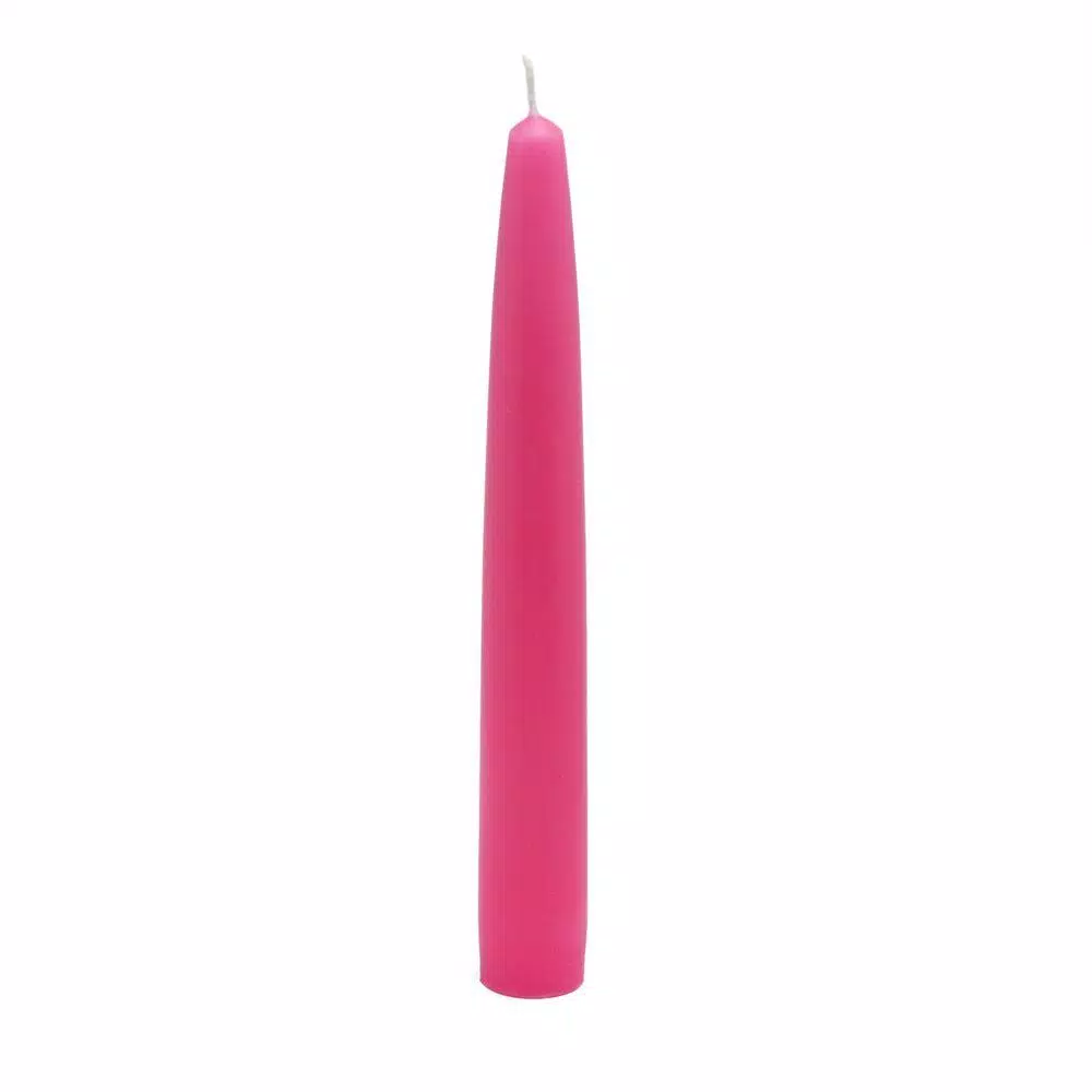 Zest Candle 6 in. Hot Pink Taper Candles, 12-Set Unscented Paraffin Wax
