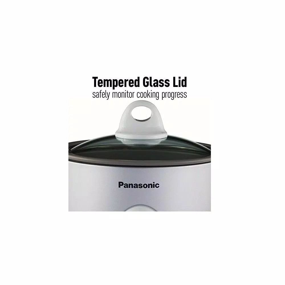 Panasonic Silver 3-Cup Automatic Rice Cooker with Glass Lid, Non-Stick Aluminum Pan, and Measuring Cup