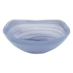 Badash Crystal Sky Blue Alabaster Glass 10 in. Squarish Serving Bowl thumbnail 1