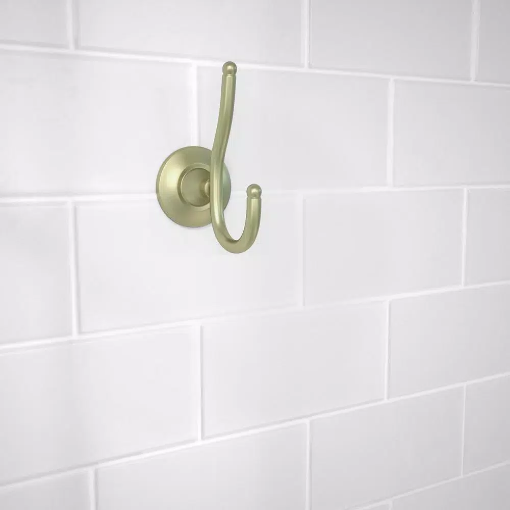Glacier Bay Cooperton Double Robe Hook in Brushed Nickel, Zinc Alloy