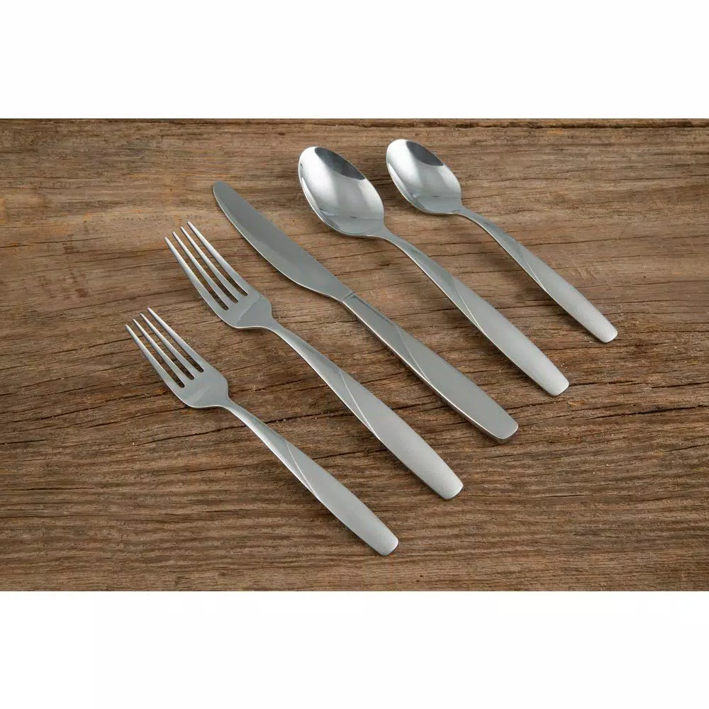 Cambridge Silversmiths Southview Sand 20-Piece 18/0 Stainless Steel Flatware Set, Service for 4