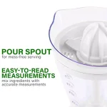 Ovente 25W Electric Citrus Juicer, 34 oz. Capacity, Auto-Reversing Cones, White thumbnail 4