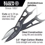 Klein Tools 12 in. Tin Snips with High-Carbon Steel Replaceable Blades thumbnail 2