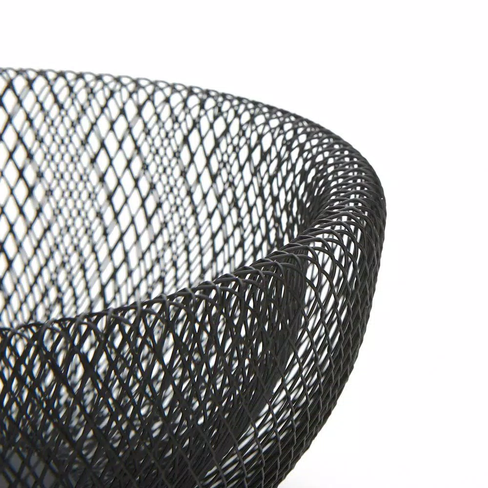 Mind Reader Black Metal Mesh Fruit Bowl - Round Decorative Wire Produce Basket