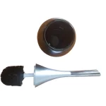 Unbranded Water Drop Ceramic Toilet Bowl Brush and Holder Set - Navy Blue thumbnail 3