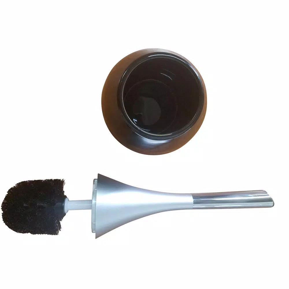Unbranded Water Drop Ceramic Toilet Bowl Brush and Holder Set - Navy Blue