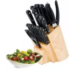 Utica Cutlery Co. 21-Piece Stainless Steel Knife Set with Wooden Storage Block thumbnail 1
