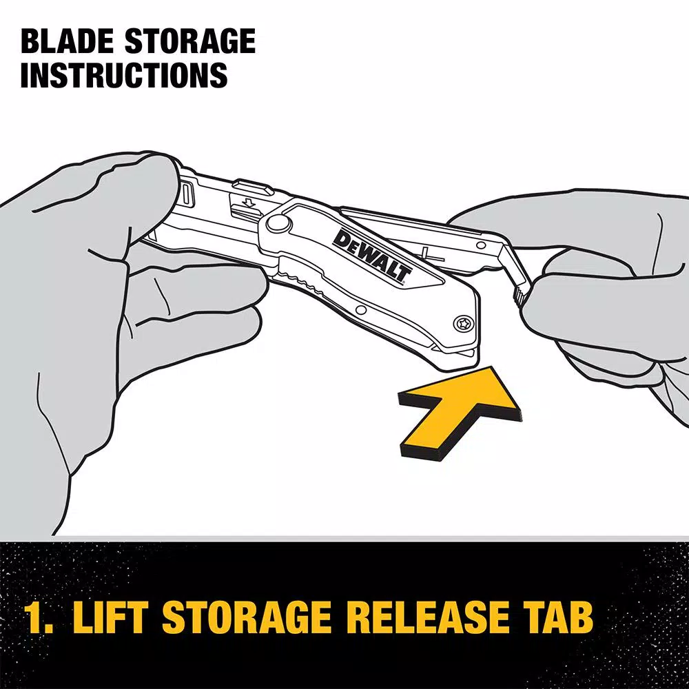 DEWALT DWHT10296 Folding Retractable Utility Knife with Blade Storage